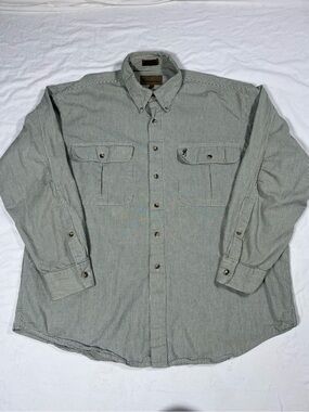 Browning Super Naturals Long Sleeve Striped Button Down Mens XL 100% Cotton